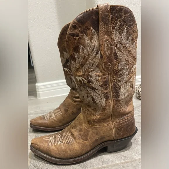 Old West Brown Cowboy Boots - Picture 3 of 5